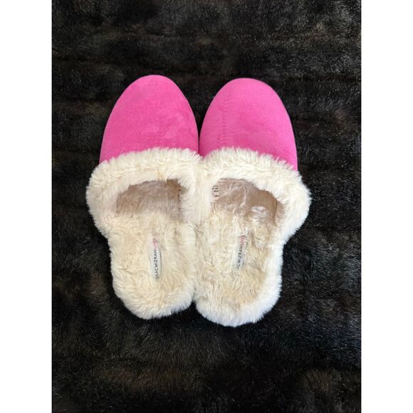 Issac Mizrahi Live! Microsuede Classic Slipper with Faux Fur Pink 11 - Picture 4 of 4